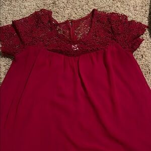 Elegant Burgundy Lace Mayernity Top